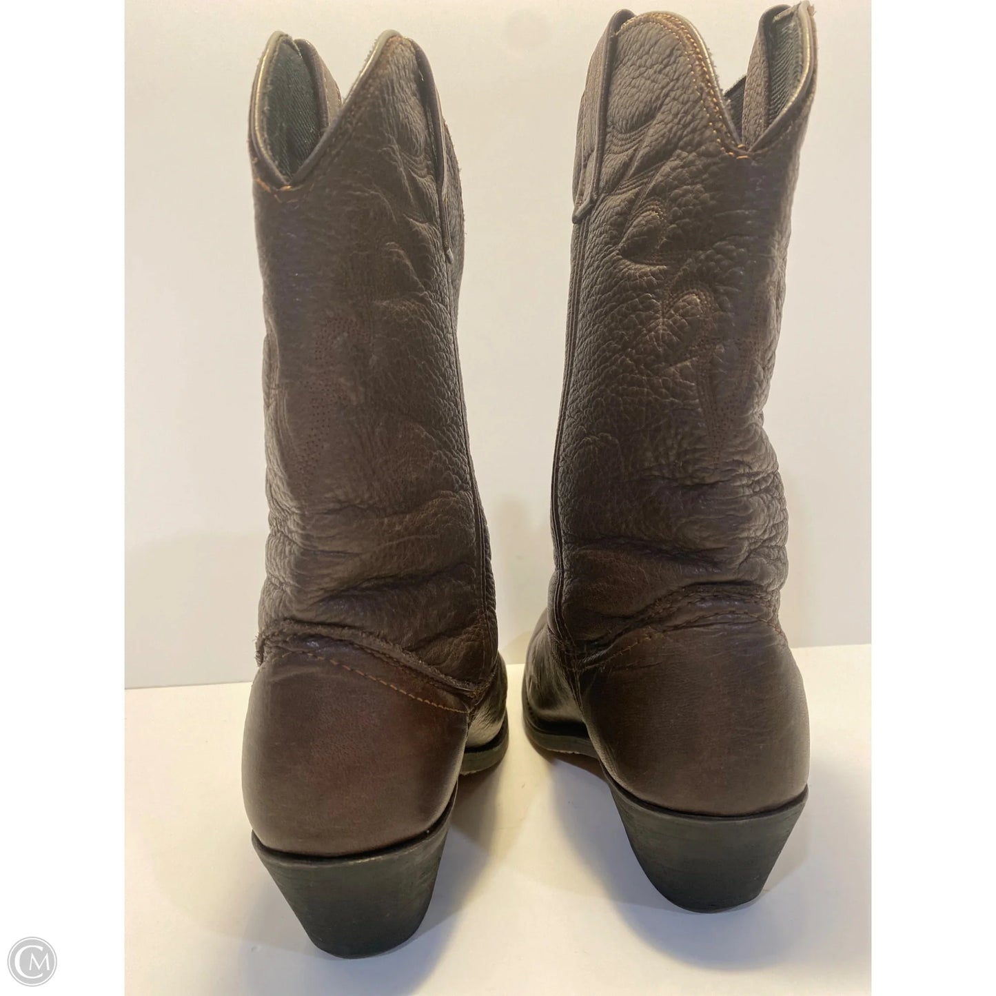 Boots Leather By Clothes Mentor In Brown, Size: 7.5