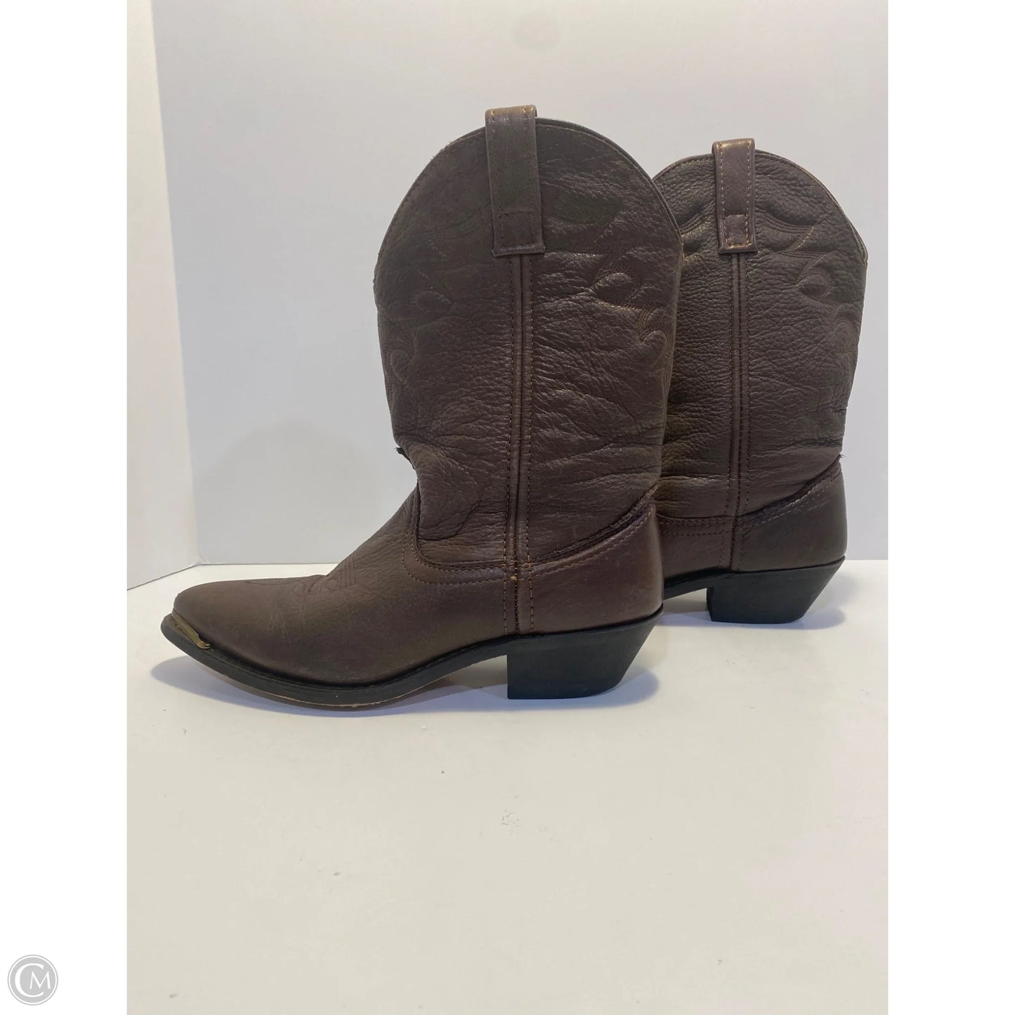 Boots Leather By Clothes Mentor In Brown, Size: 7.5