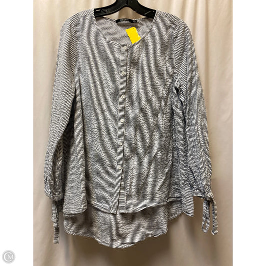 Top Long Sleeve By Doe & Rae In Blue, Size: L