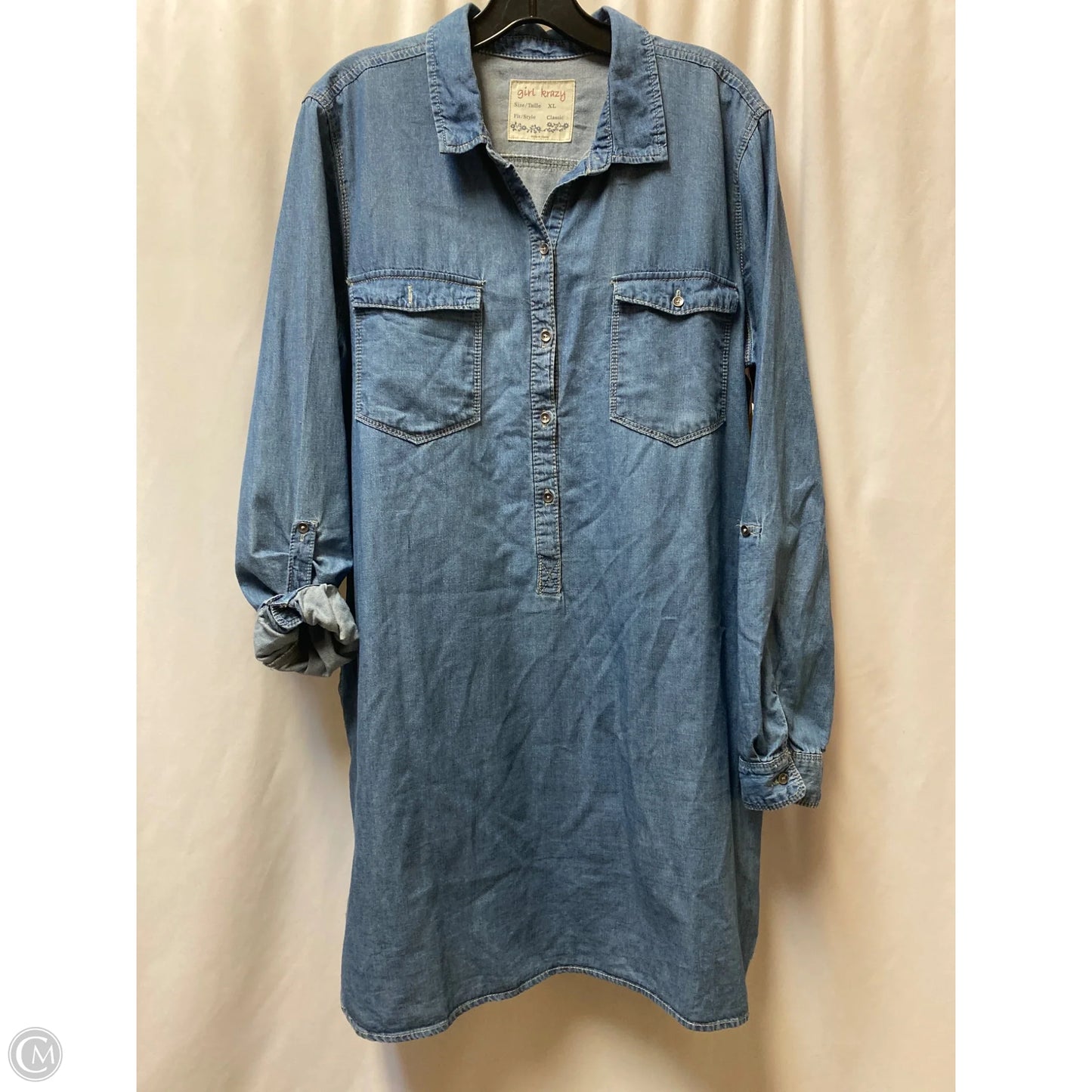 Dress Casual Midi By Clothes Mentor In Blue Denim, Size: Xl