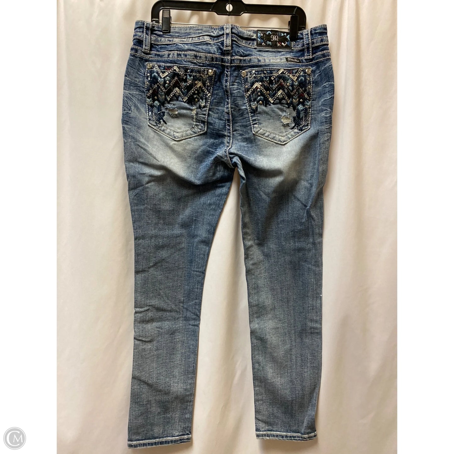 Jeans Straight By Miss Me In Blue Denim, Size: 18