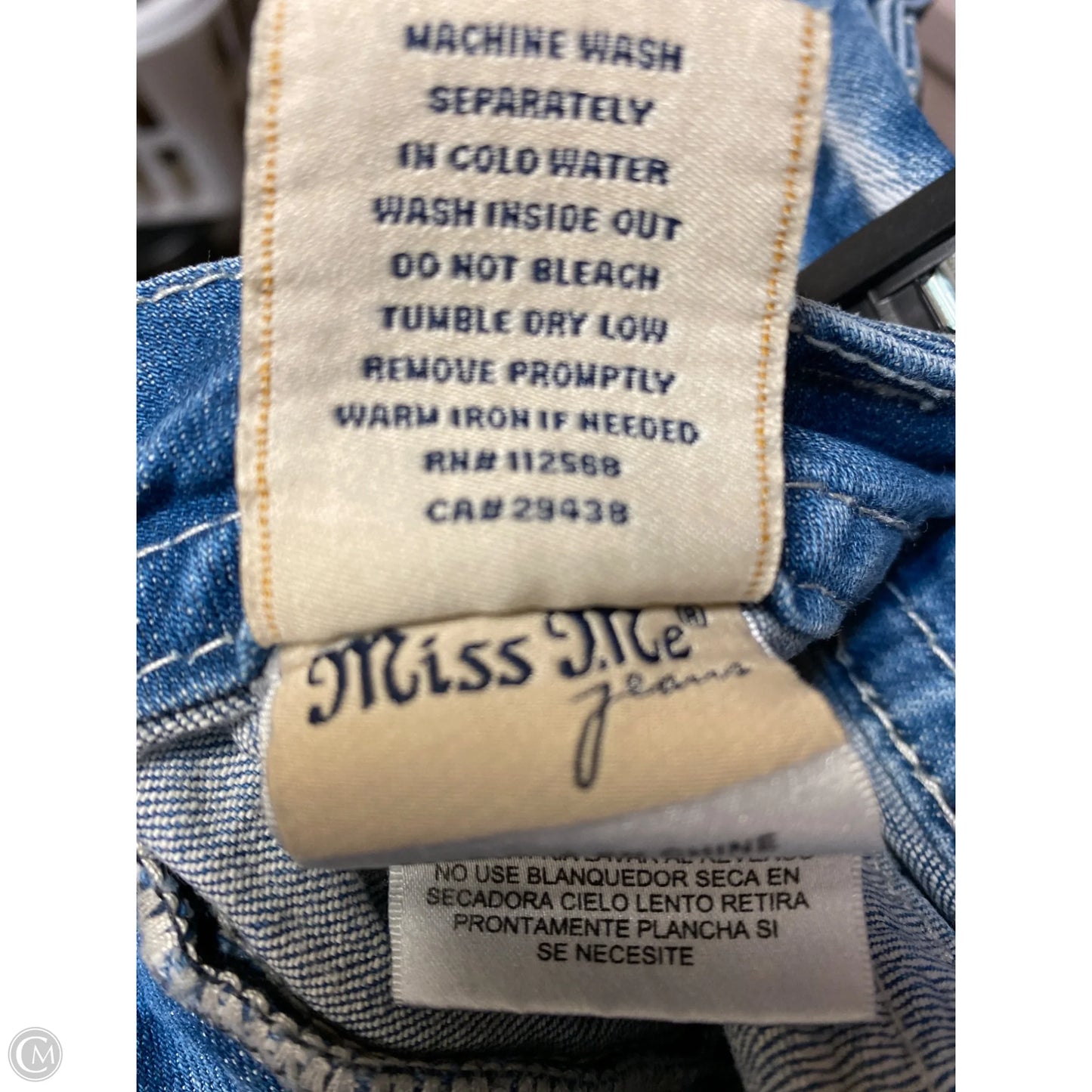 Jeans Straight By Miss Me In Blue Denim, Size: 14