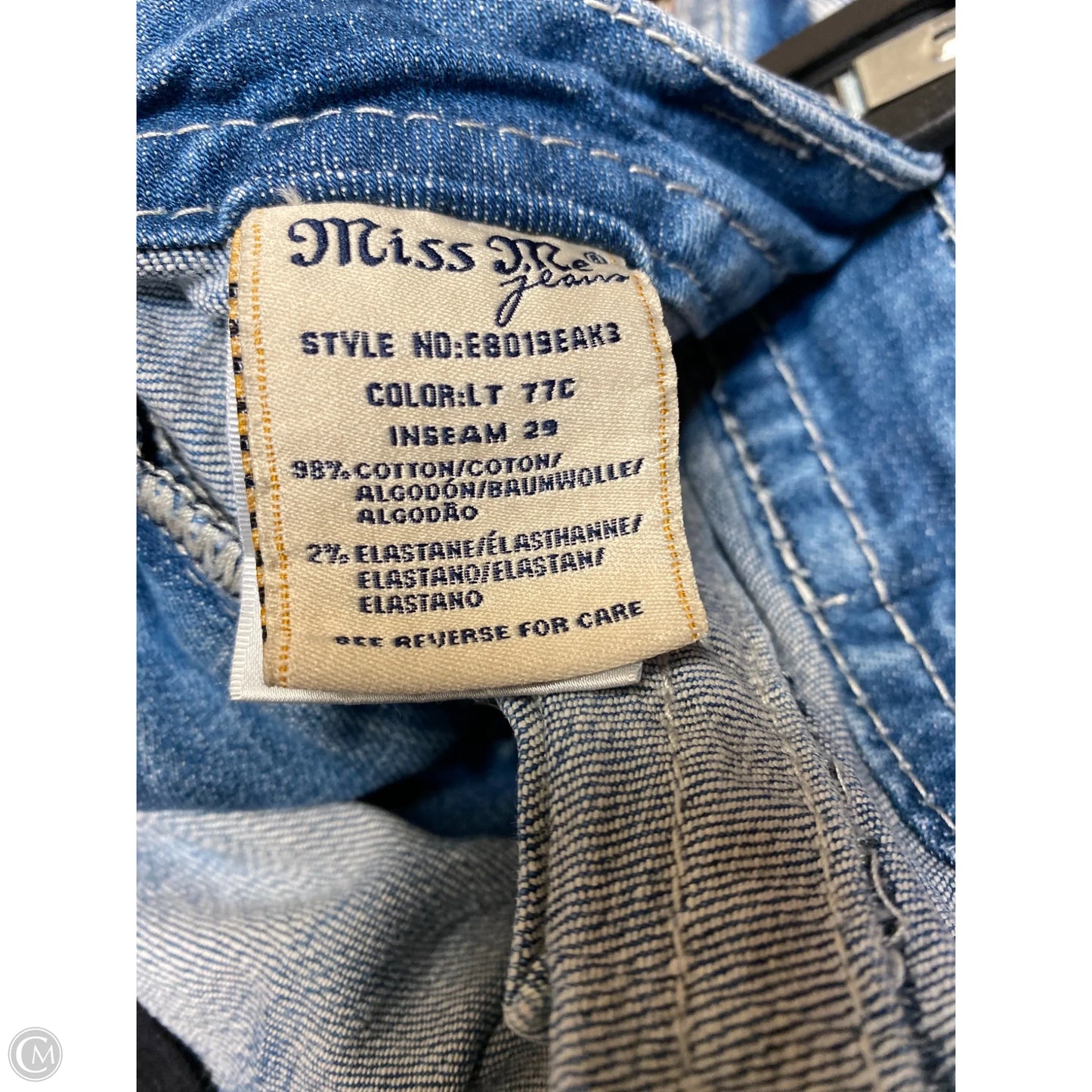 Jeans Straight By Miss Me In Blue Denim, Size: 14