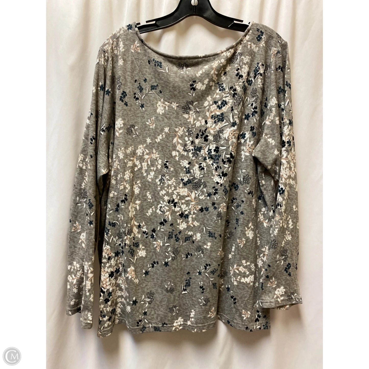 Top Long Sleeve By Mario Serrani In Taupe, Size: Xl