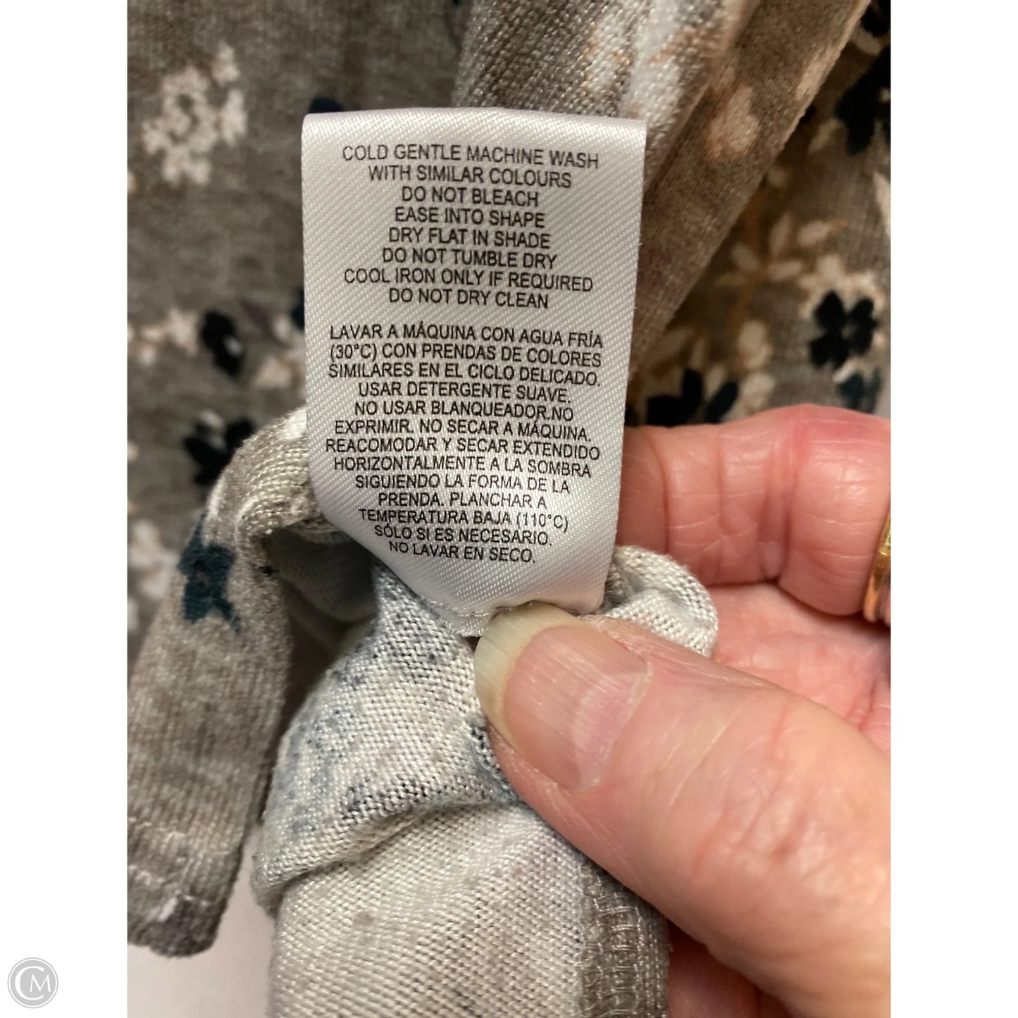 Top Long Sleeve By Mario Serrani In Taupe, Size: Xl