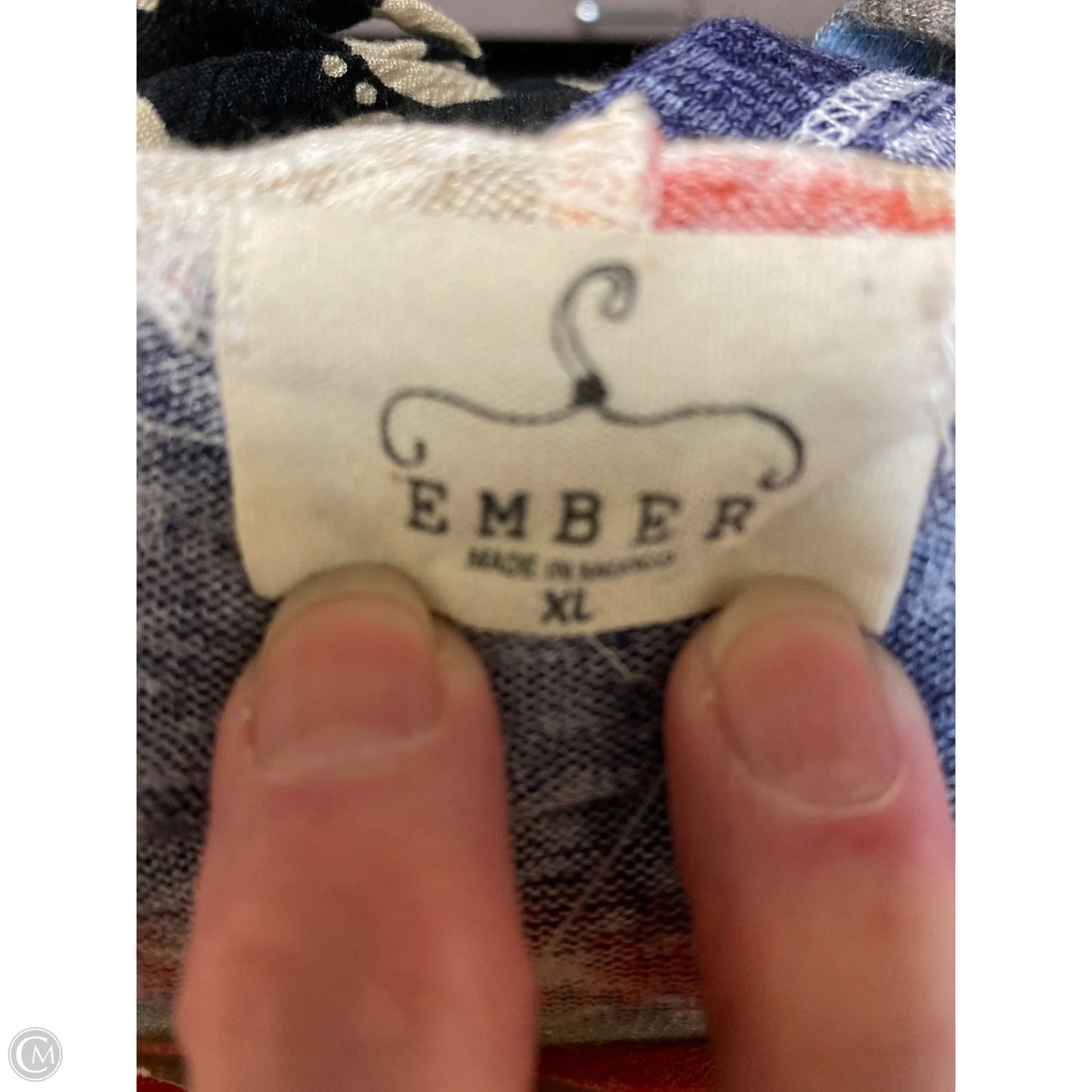 Top Long Sleeve By Ember In Multi-colored, Size: Xl