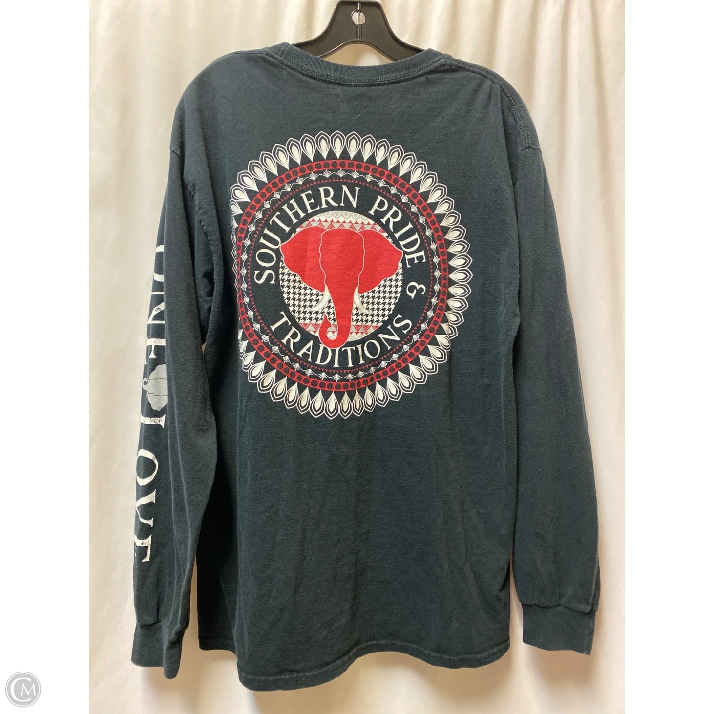 Top Long Sleeve By Gildan In Black, Size: L