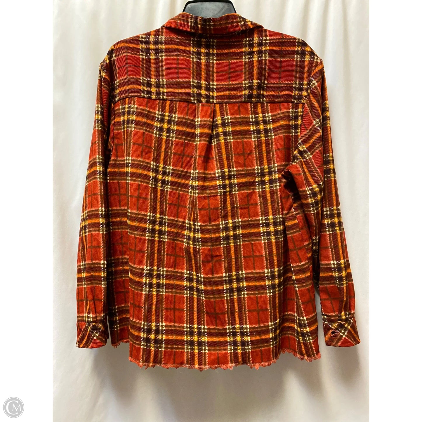 Top Long Sleeve By Clothes Mentor In Plaid Pattern, Size: L