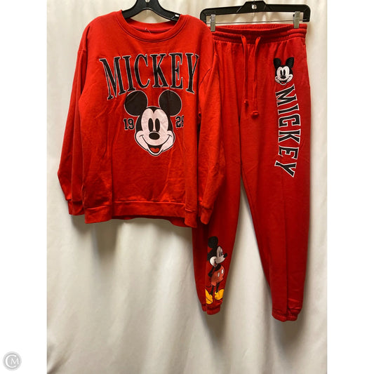 Pants Set 2pc By Disney In Red, Size: Xl