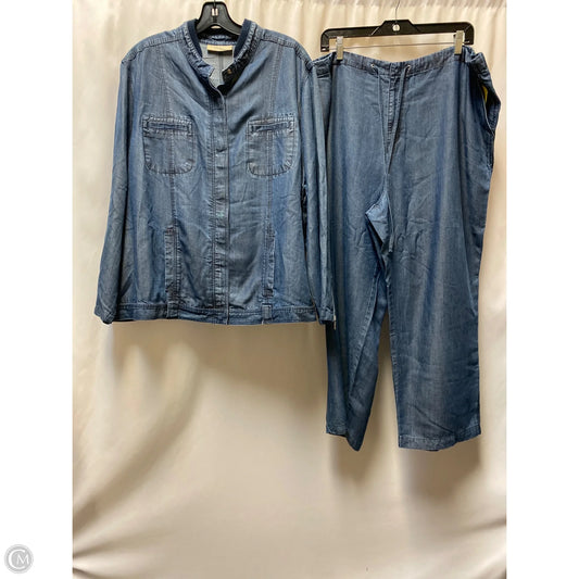 Pants Set 2pc By Kate Hill In Blue, Size: 3x