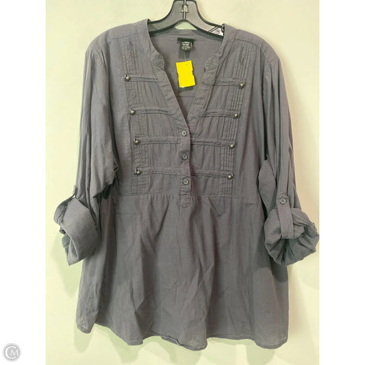 Top Long Sleeve By Torrid In Grey, Size: 3x