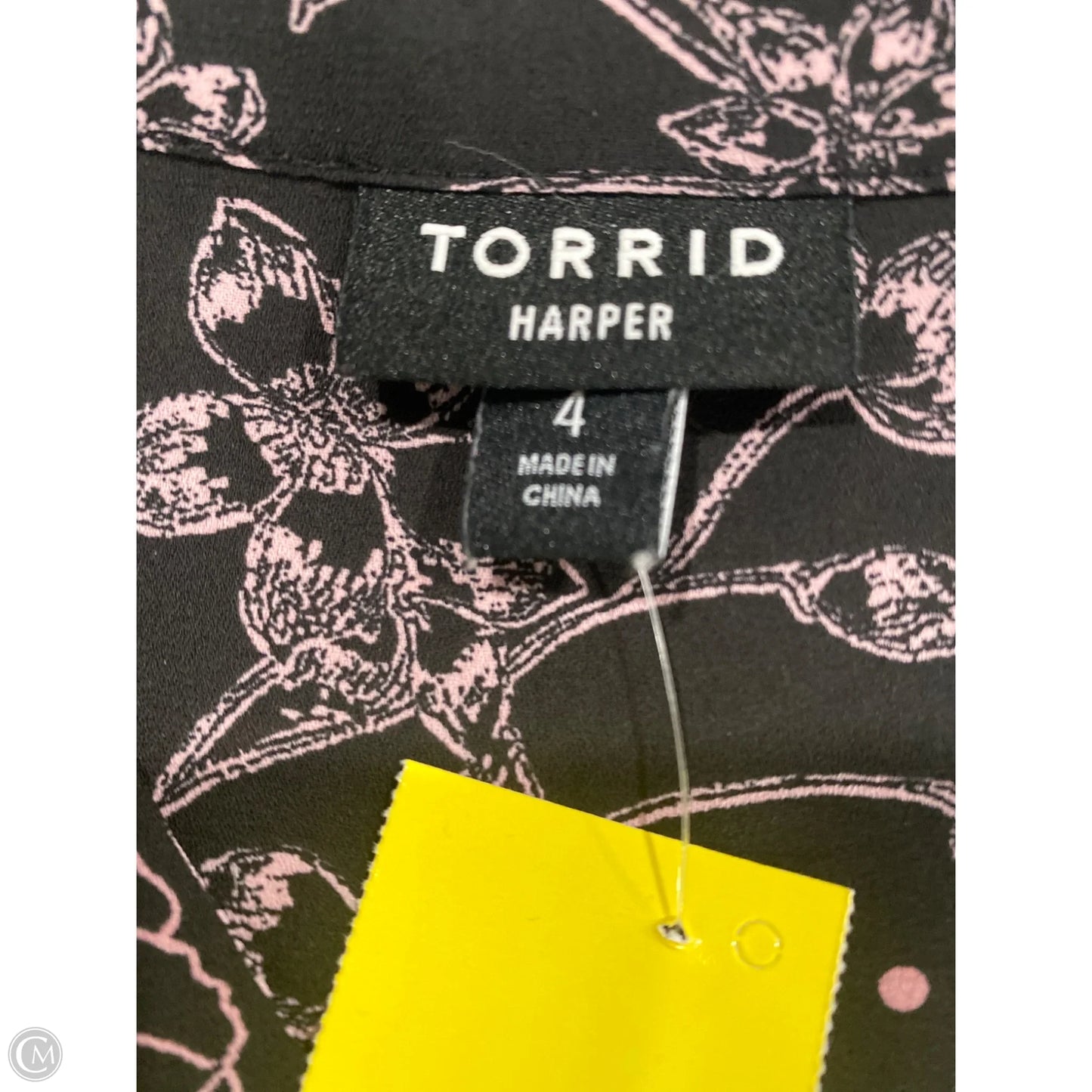 Top Long Sleeve By Torrid In Black & Pink, Size: 4x