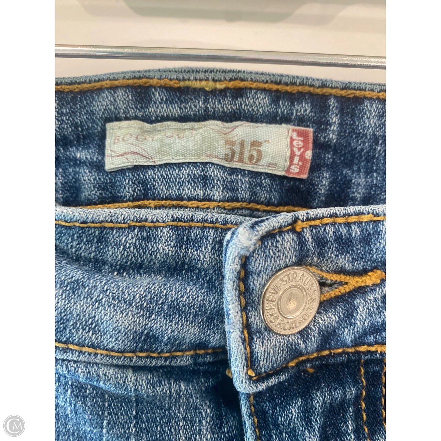 Jeans Straight By Levis In Blue Denim, Size: 14