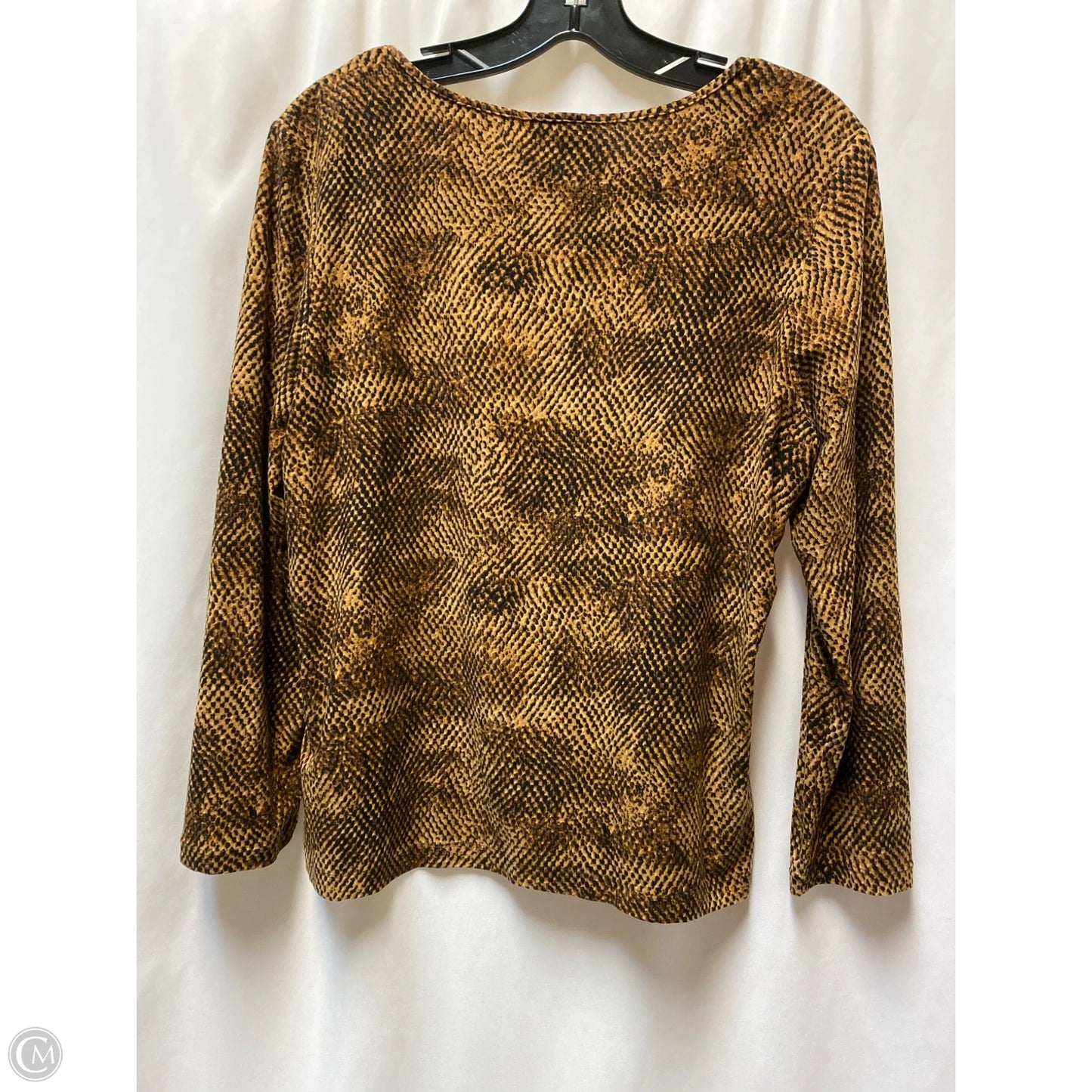 Top Long Sleeve By Rafaella In Animal Print, Size: L