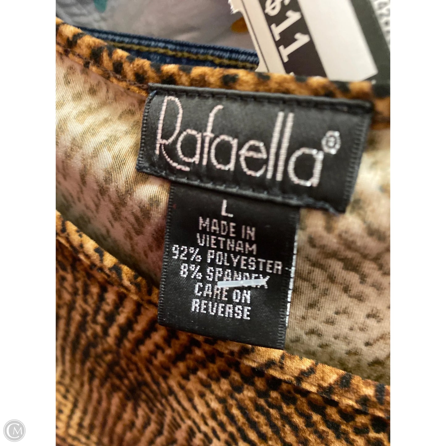 Top Long Sleeve By Rafaella In Animal Print, Size: L