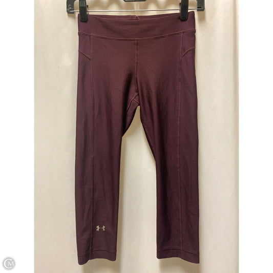 Athletic Capris By Under Armour In Maroon, Size: Xs