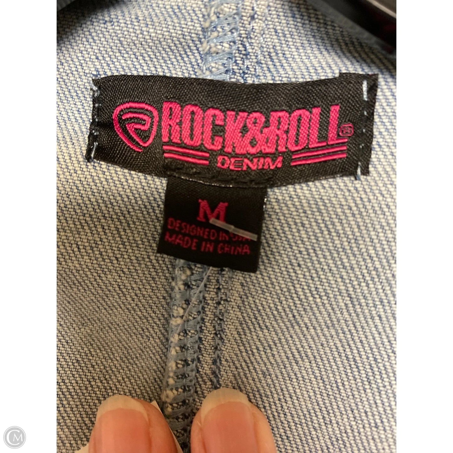 Jacket Denim By Clothes Mentor In Blue Denim, Size: M