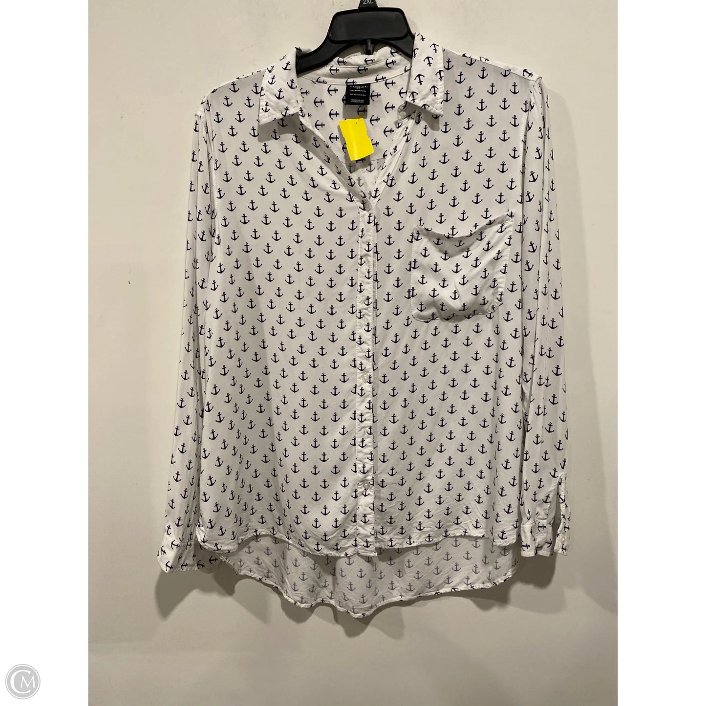 Top Long Sleeve By George In White, Size: 2x