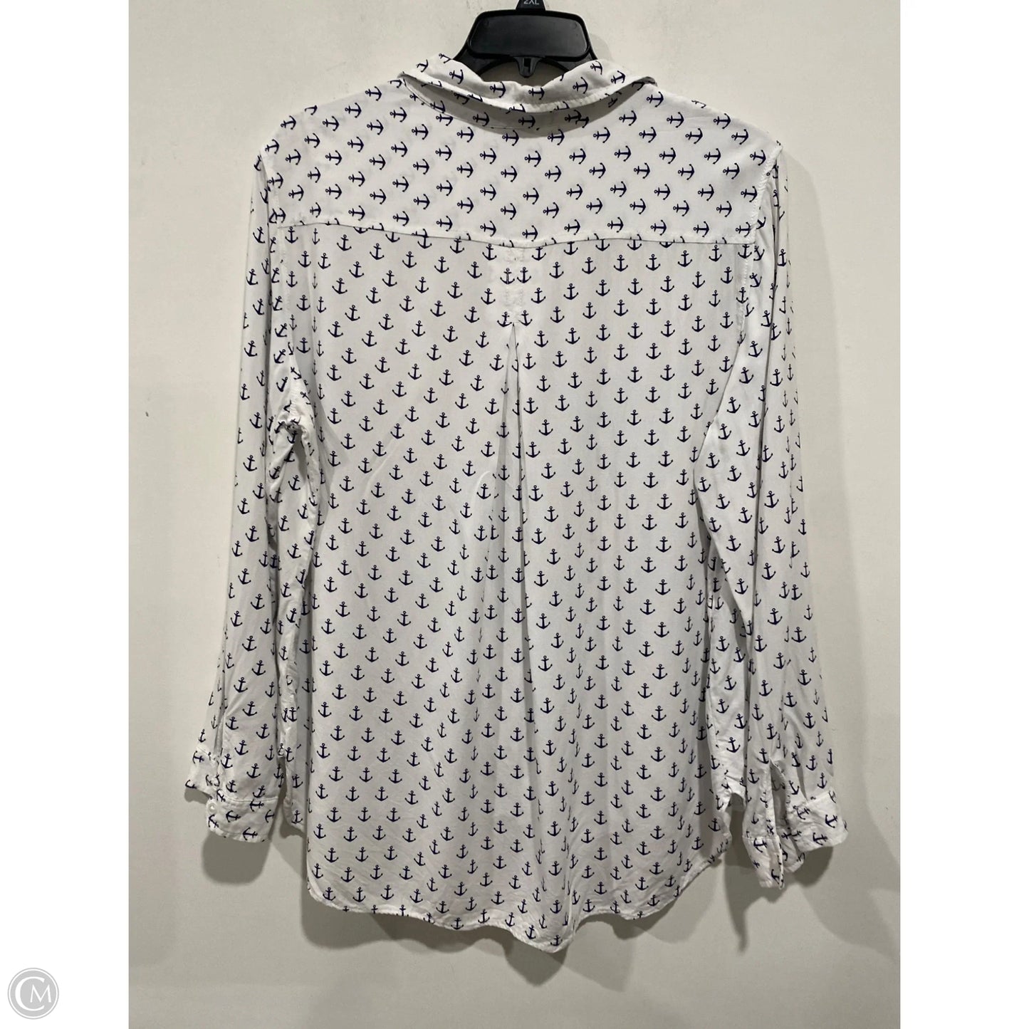 Top Long Sleeve By George In White, Size: 2x
