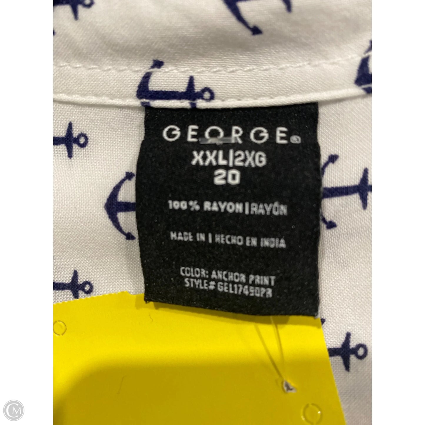 Top Long Sleeve By George In White, Size: 2x