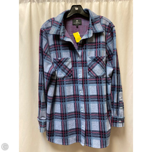 Jacket Shirt By Members Mark In Blue, Size: L
