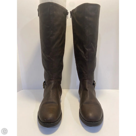 Boots Knee Flats By Clothes Mentor In Brown, Size: 9.5