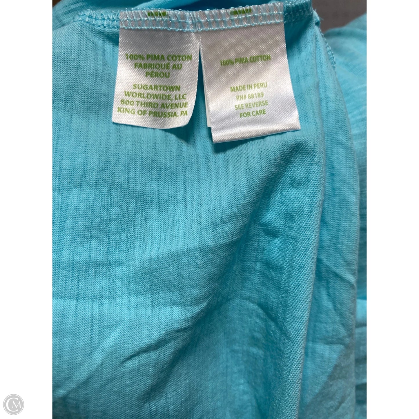 Top Short Sleeve Designer By Lilly Pulitzer In Blue, Size: Xl