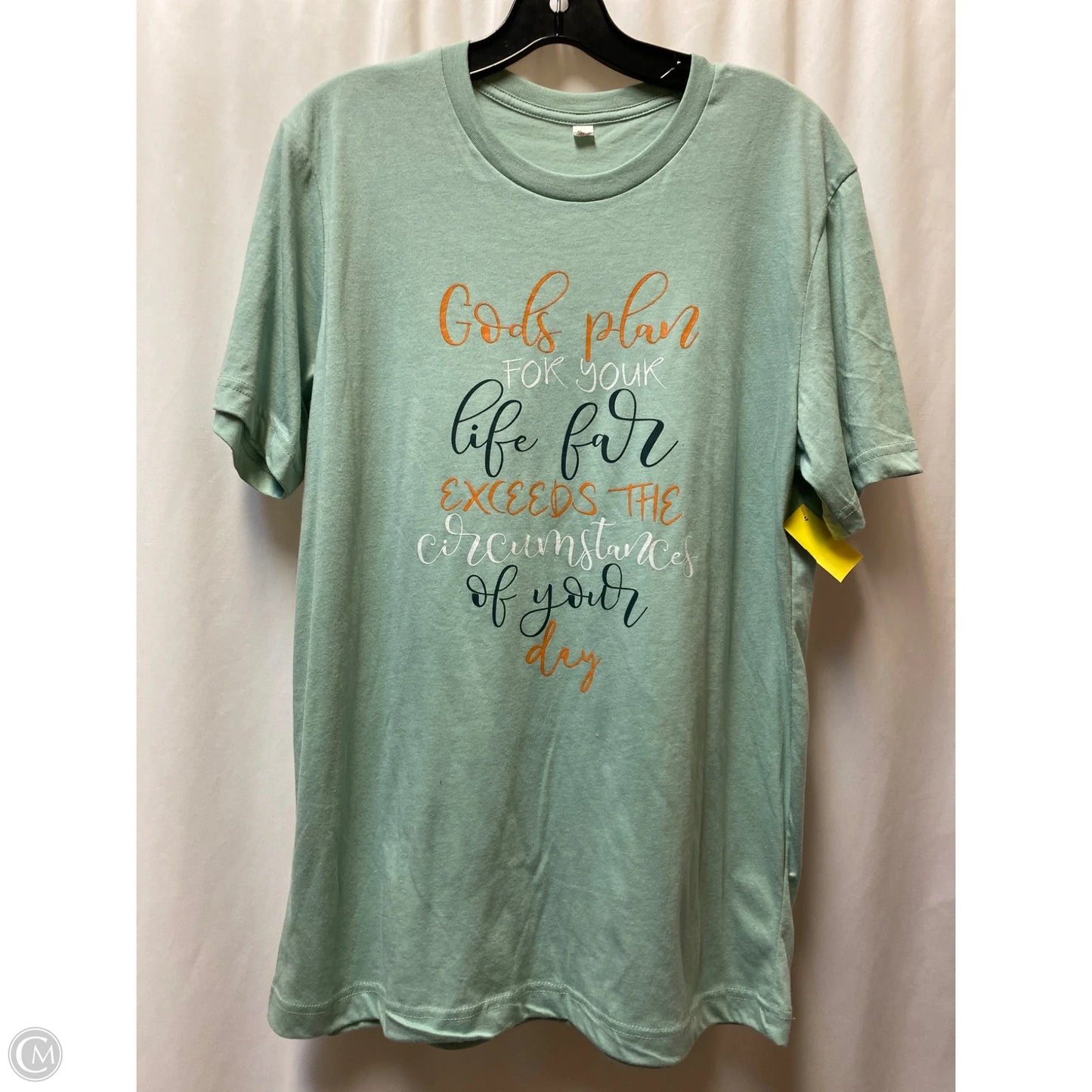 Top Short Sleeve By Canvas In Green, Size: L