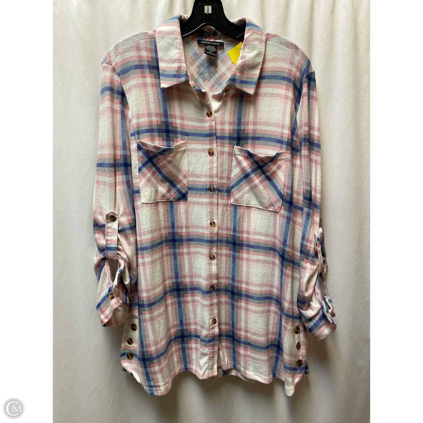 Top Long Sleeve By Robert Louis In Pink, Size: Xl