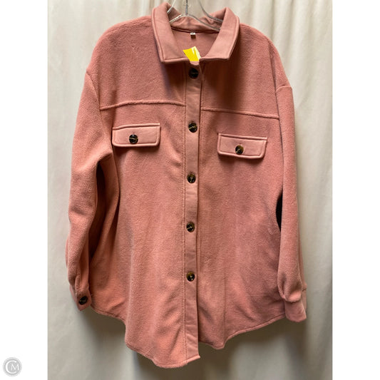 Jacket Shirt By Clothes Mentor In Pink, Size: Xl