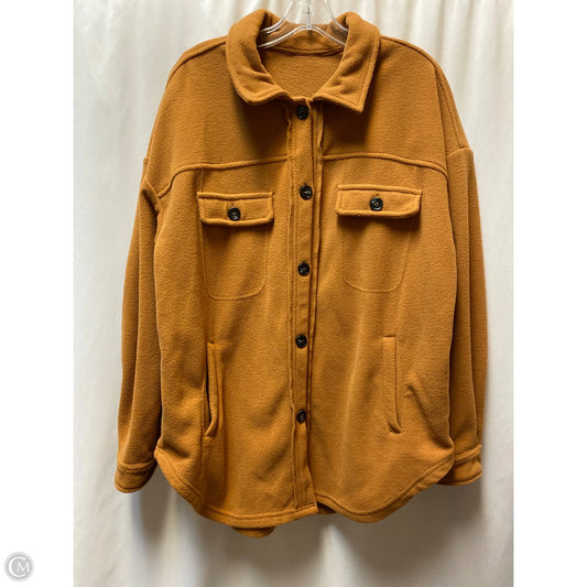 Jacket Shirt By Clothes Mentor In Brown, Size: L