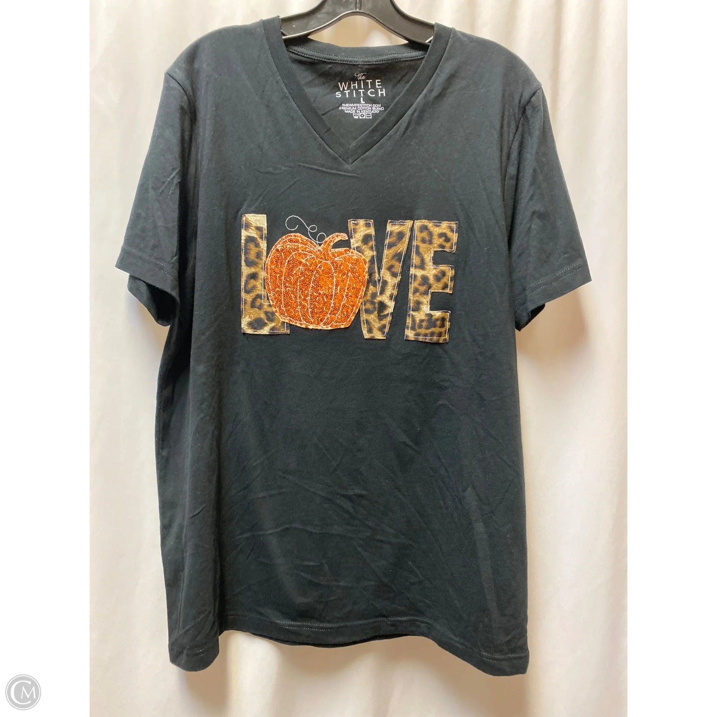 Top Short Sleeve By Clothes Mentor In Black, Size: L