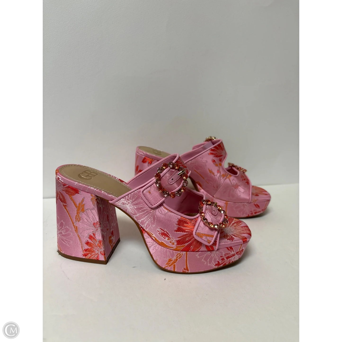 Shoes Heels Block By Gb In Pink, Size: 8
