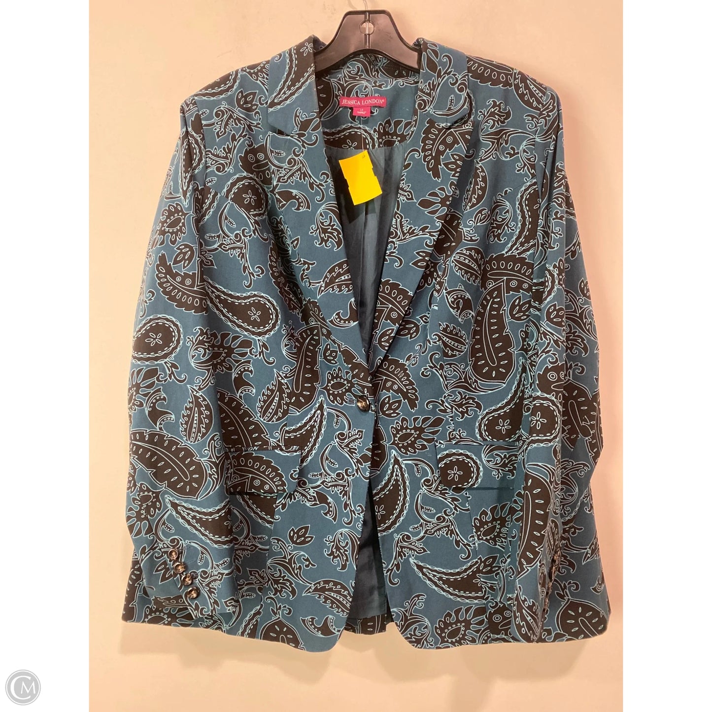 Blazer By Jessica London In Aqua, Size: L