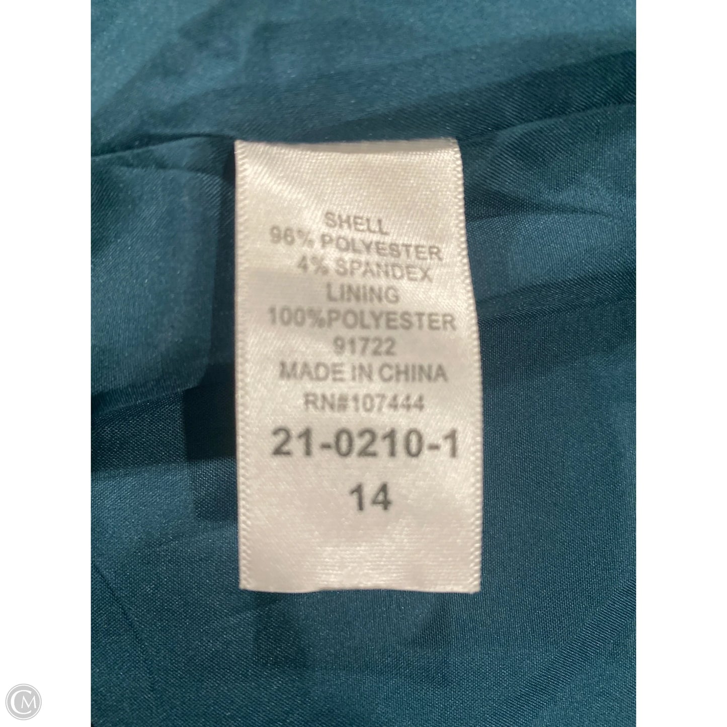 Blazer By Jessica London In Aqua, Size: L