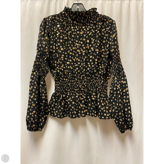 Top Long Sleeve By Molly Bracken In Black & Gold, Size: L