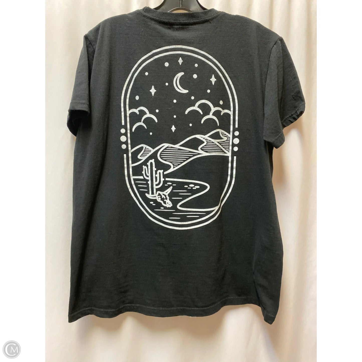 Top Short Sleeve By Clothes Mentor In Black, Size: L