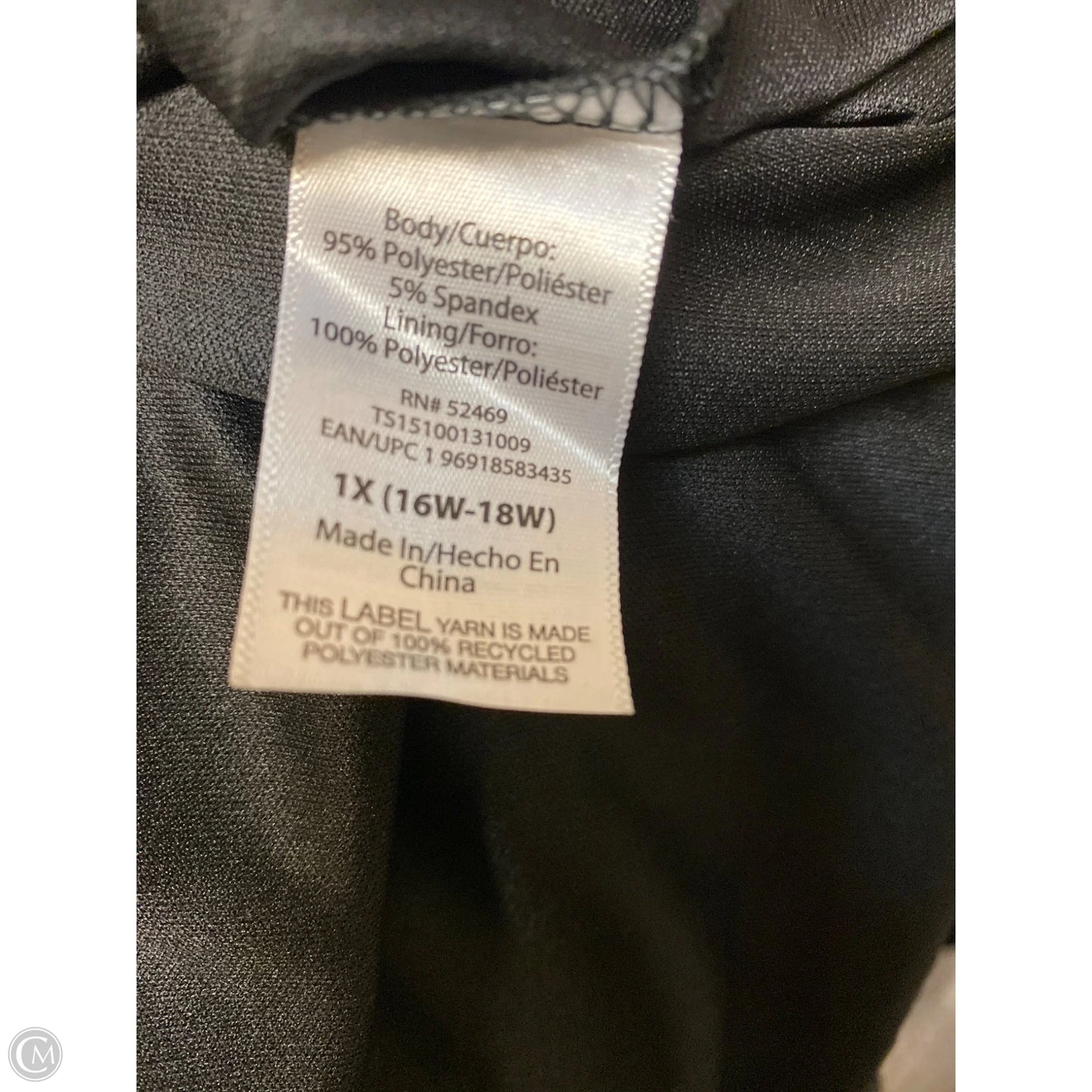 Top Long Sleeve By Terra & Sky In Black, Size: 1x