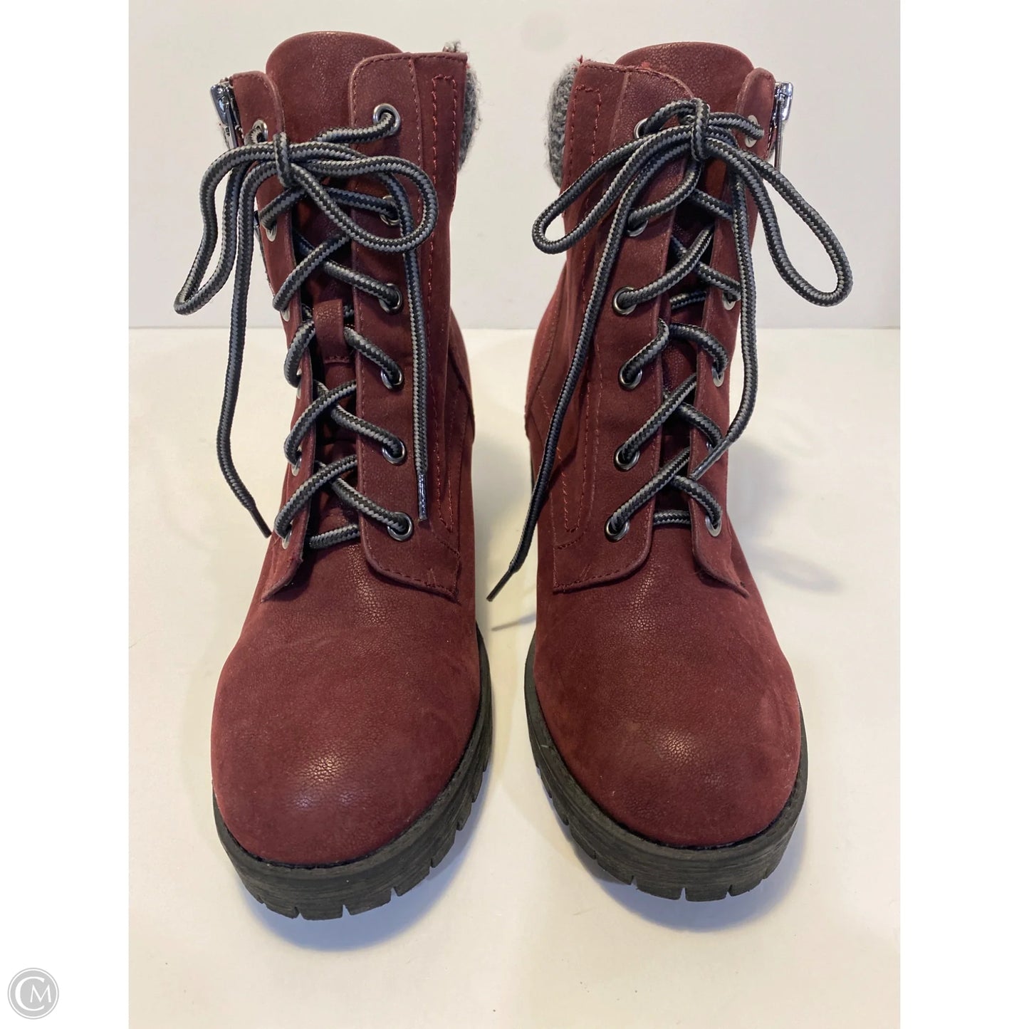 Boots Hiking By Mia In Maroon, Size: 8