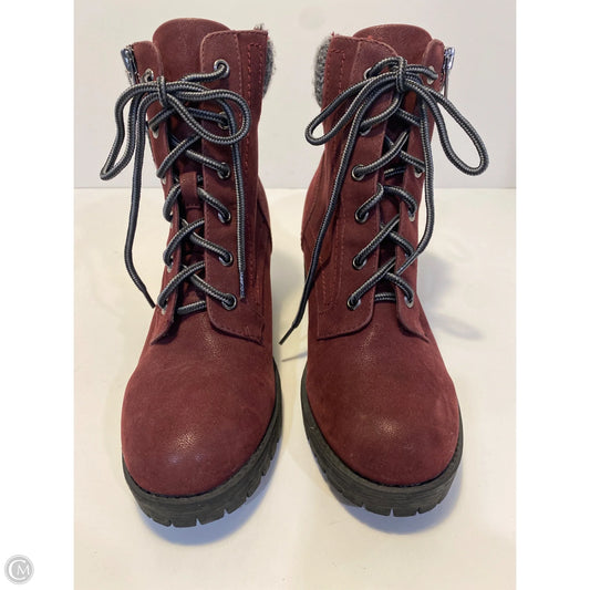Boots Hiking By Mia In Maroon, Size: 8