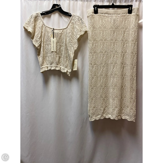 Skirt Set 2pc By Freshman In Cream, Size: L