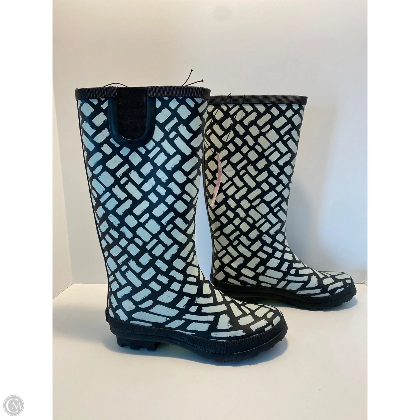 Boots Rain By Serra In Black & White, Size: 8