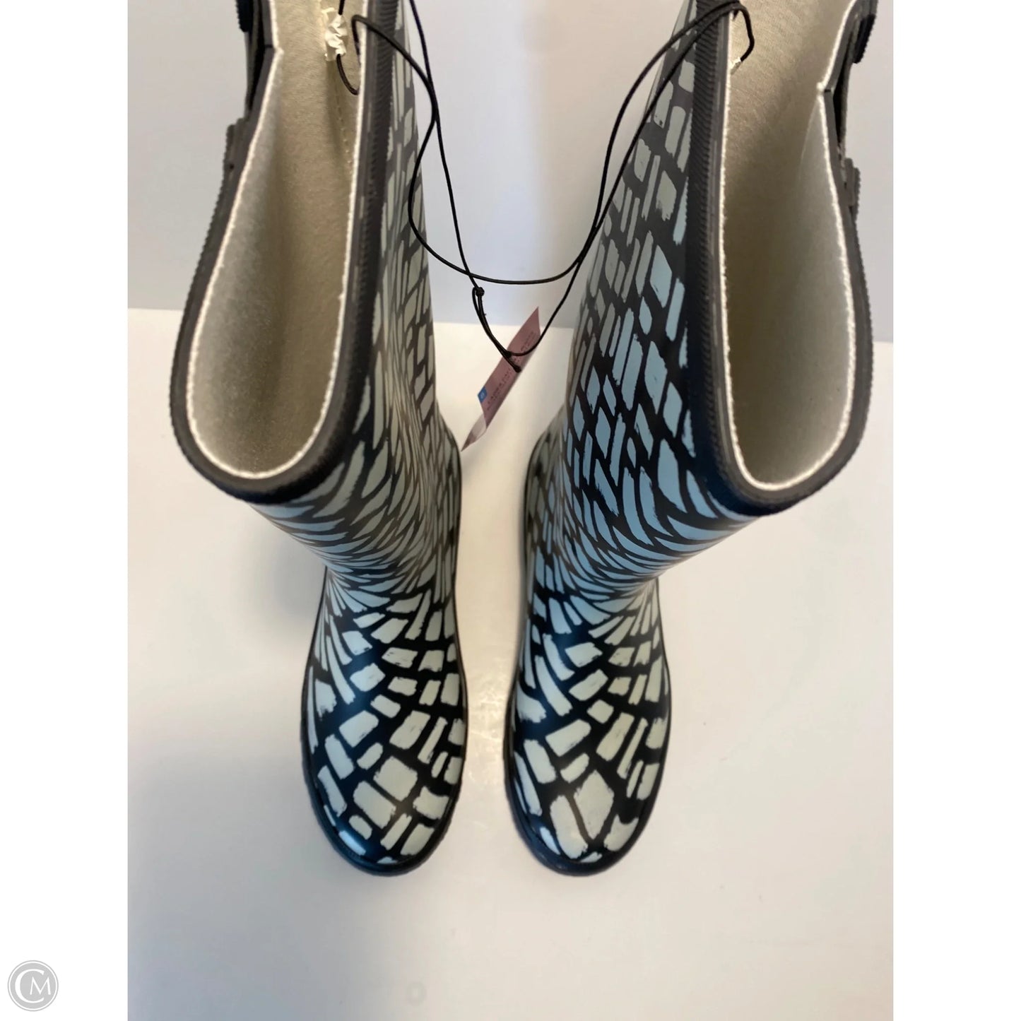 Boots Rain By Serra In Black & White, Size: 8