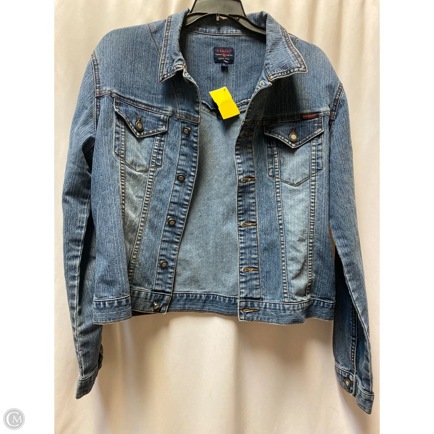 Jacket Denim By C Est. 1946 In Blue Denim, Size: L