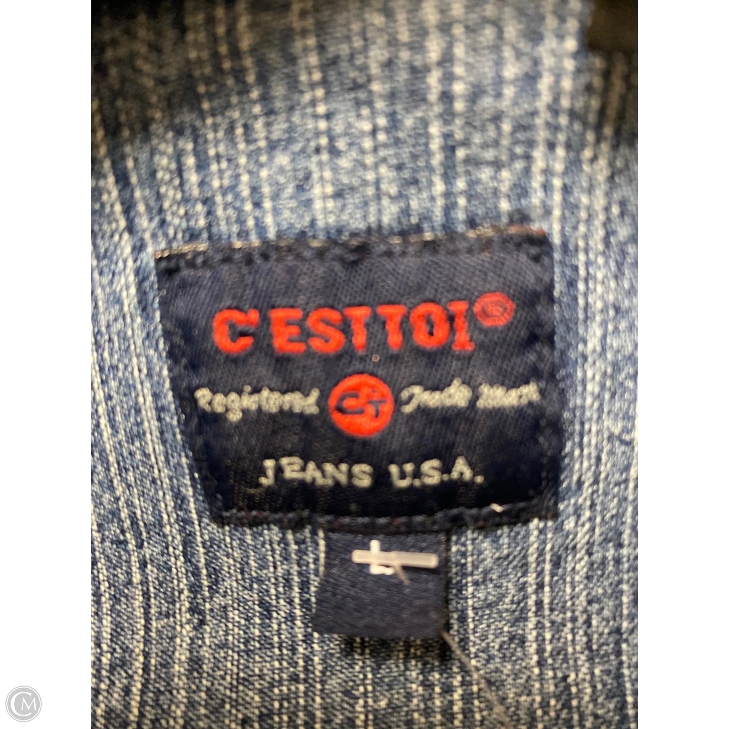Jacket Denim By C Est. 1946 In Blue Denim, Size: L