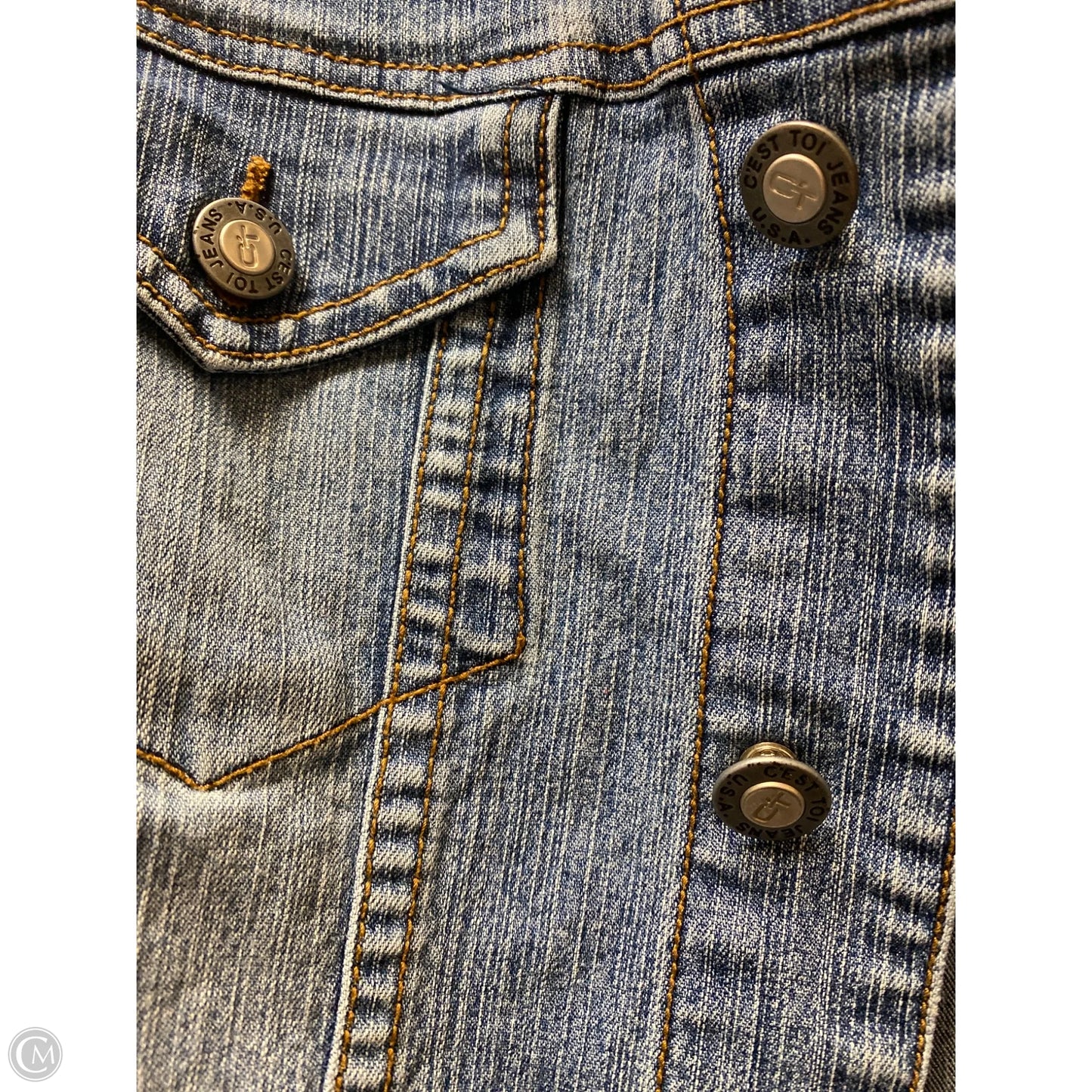 Jacket Denim By C Est. 1946 In Blue Denim, Size: L