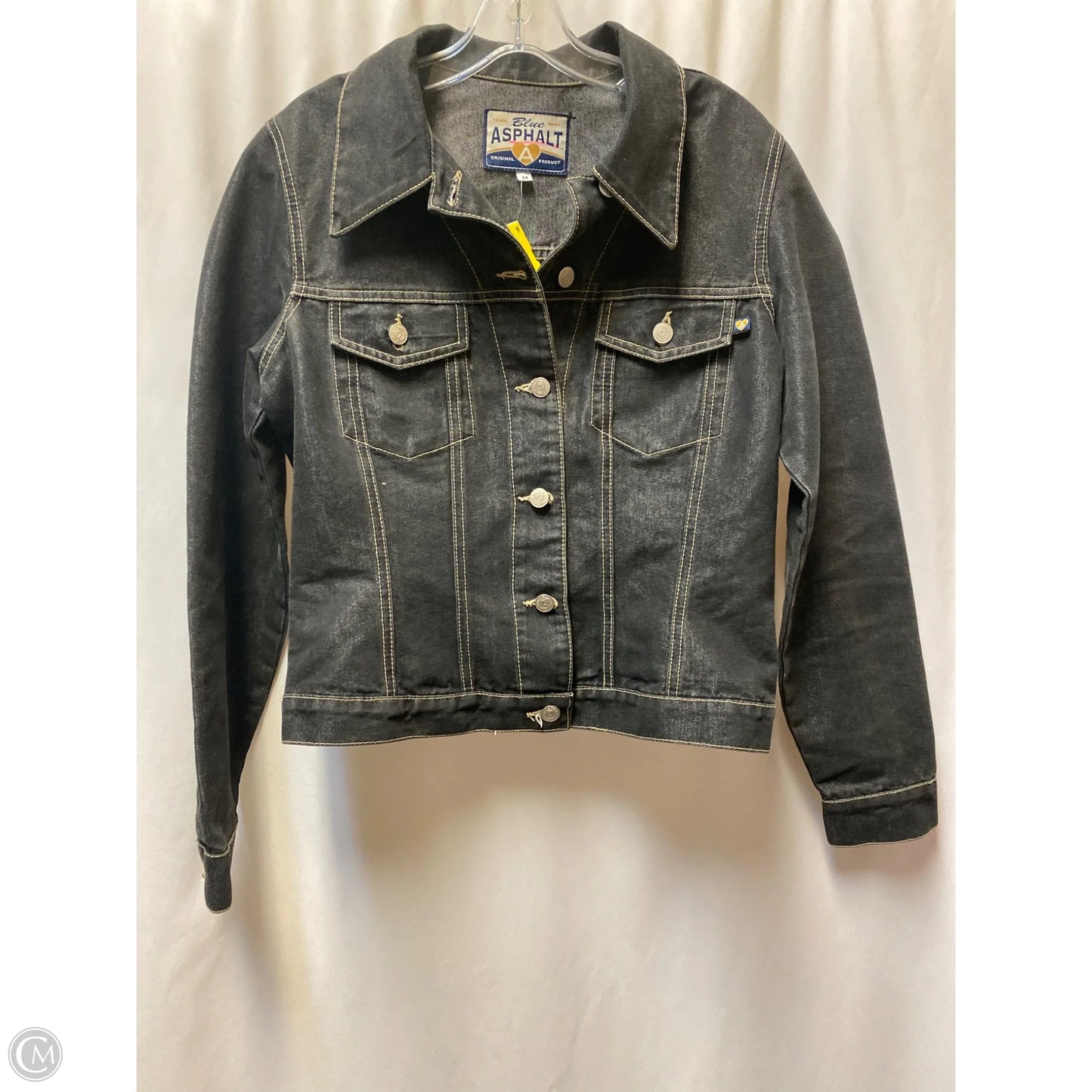 Jacket Denim By Blue Asphalt In Black Denim, Size: M