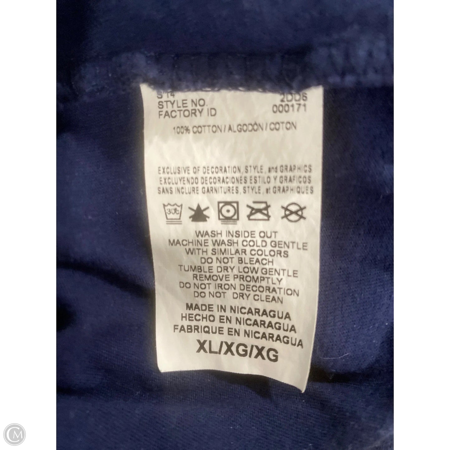 Top Long Sleeve By Majestic In Navy, Size: Xl
