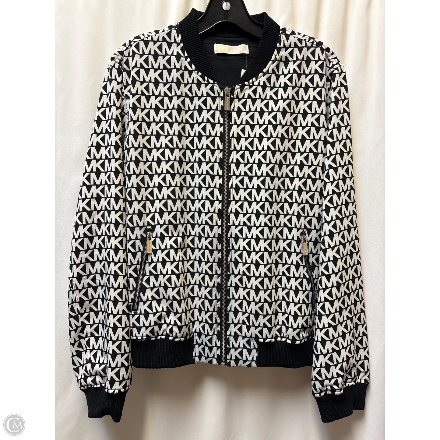 Jacket Moto By Michael By Michael Kors In Black & White, Size: M
