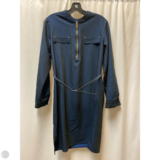 Dress Casual Midi By Calvin Klein In Navy, Size: M